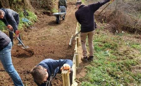 OCV working on a construction task in an OPT green space