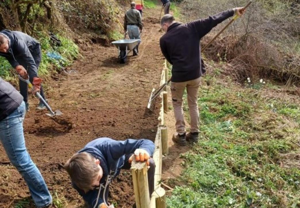 OCV working on a construction task in an OPT green space